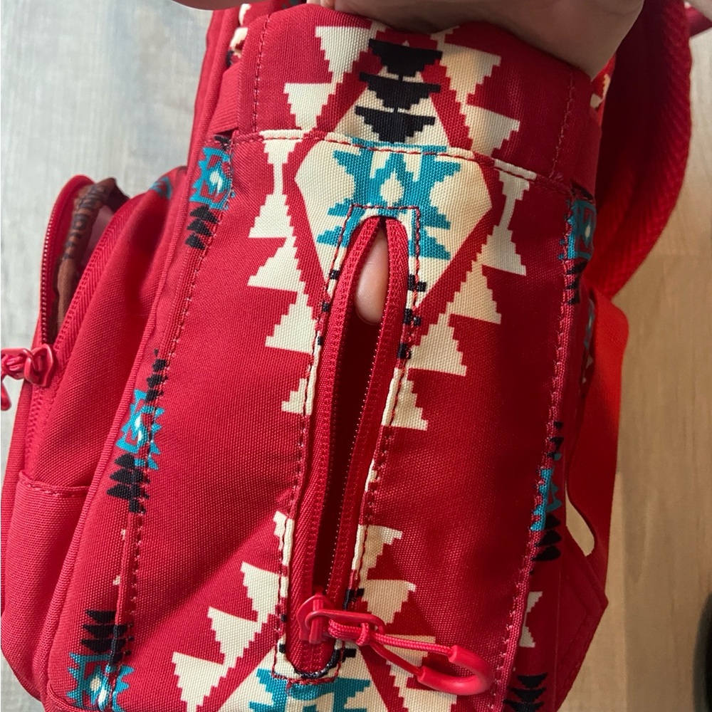 Red Patterned Backpack - image 6